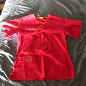 Pink scrub top